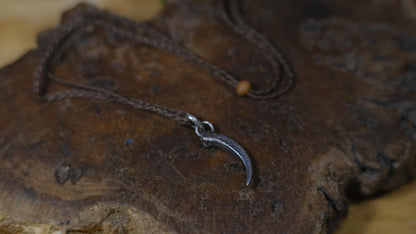 Handmade sterling silver eagle talon spirit animal talisman with oxidised finish