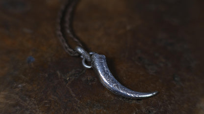 Handmade sterling silver eagle talon spirit animal talisman with oxidised finish