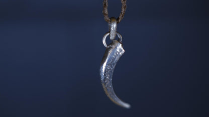 Handmade sterling silver eagle talon spirit animal talisman with oxidised finish