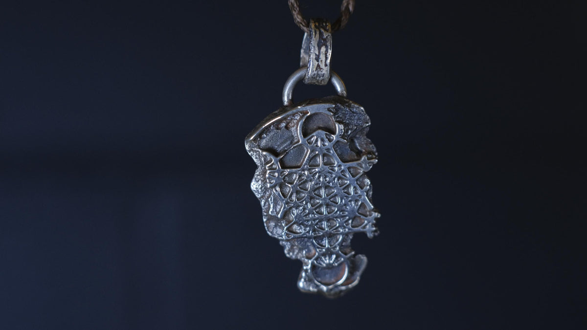 Handmade Sterling Silver Metatron's cube Pendant - Sacred Geometry Jewelry - Oxidised FInish
