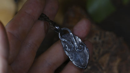 Handmade sterling silver Mayan Temple Relic talisman with weathered textured finish