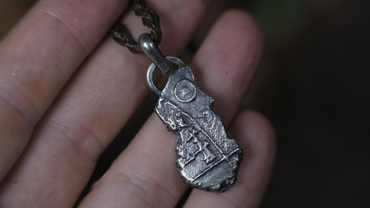 Ancient Assyrian Cuneiform Brass Pendant Necklace