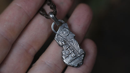 Ancient Assyrian Cuneiform Brass Pendant Necklace