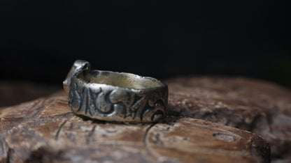 Electric blue and green Yowah boulder opal ring in 9ct gold and textured sterling silver, size 10.5