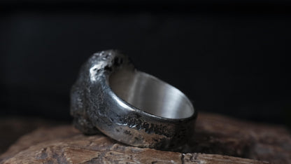 Chunky Sterling Silver Skull Ring – alternate view 6