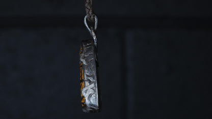 Handmade sterling silver Yowah opal necklace by The Silver Mill