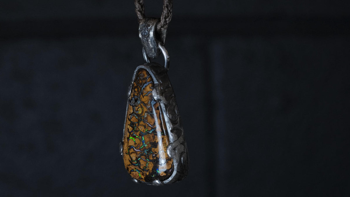 Yowah matrix opal necklace handmade at The Silver Mill