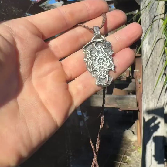 Metatron's cube Pendant in Sterling Silver - Sacred Geometry Jewelry - Oxidised FInish