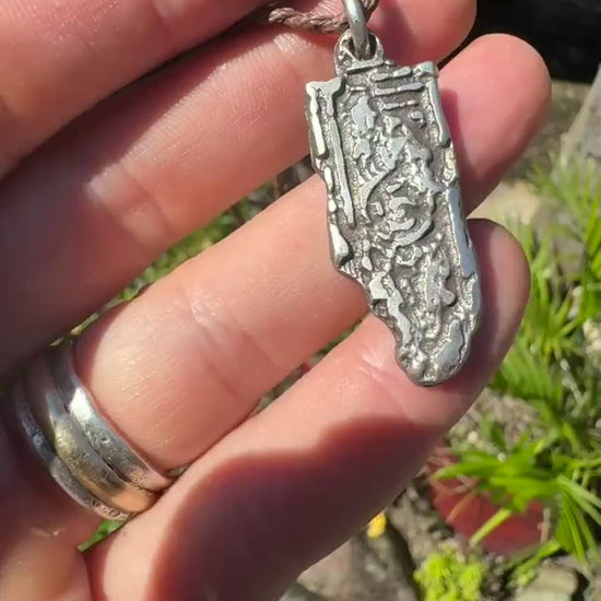 Spiral Out Unilome Temple Relic Talisman Pendant in Sterling Silver on Adjustable Cord